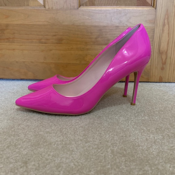 hot pink patent leather heels